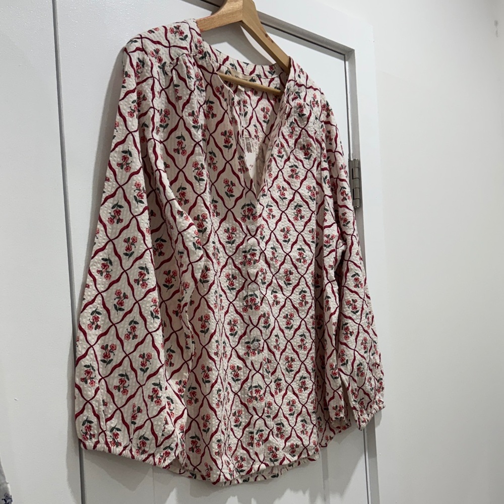 NWT! ✨🌹 Lucky Brand Floral Printed Button Up Peasant Blouse - Picture 5 of 6